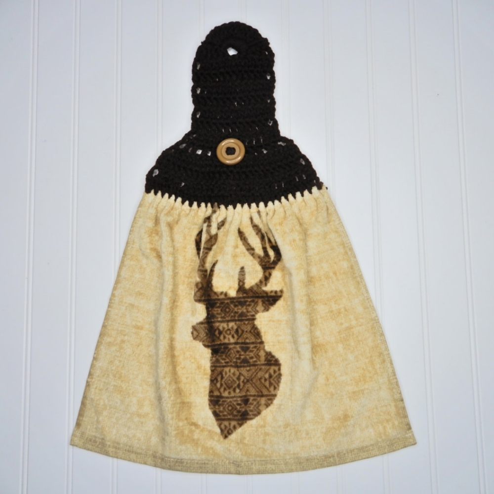 Moose Crochet Top Towel